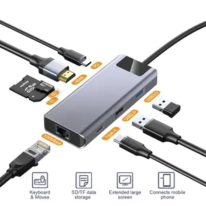 工厂私人定制OEM多端口c型扩展坞4 5 6 7 8 10端口1个USB C型集线器集线器，适用于笔记本电脑MacbookPro