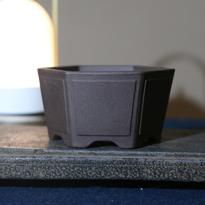 Maceta hexagonal de arcilla morada para bonsái, hecha a mano, mini maceta para suculentas de escritorio y plantas en maceta - Product Image 4