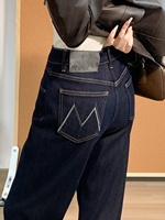 YUANBOFEI Jean en denim délavé pour femme, taille haute, doublé polaire, coupe ample, jambe large, style vintage, décontracté, pour l'hiver