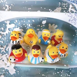 Wholesale Customized 2026 Football Cup Cartoon Bath Clean Water <b>Spraying</b> Promotion Plastic Vinyl <b>Rubber</b> Duck Toy - Product Image 4
