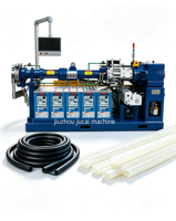 Machine d'extrusion à froid à barillet à broches pour caoutchouc EPDM SBR Silicone, extrudeuse de profilés pour la production de bandes d'étanchéité de portes et fenêtres