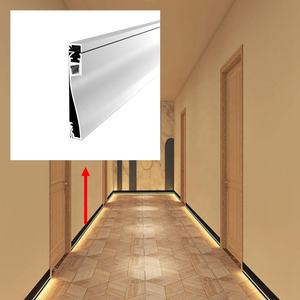 Plinthe murale <span class=keywords><strong>en</strong></span> <span class=keywords><strong>aluminium</strong></span> 6063 <span class=keywords><strong>profilé</strong></span> <span class=keywords><strong>en</strong></span> <span class=keywords><strong>T</strong></span> 16*80MM, finition argent <span class=keywords><strong>blanc</strong></span>, avec canal LED pour bande de 8mm - Product Image 2