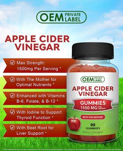 Gummies de vinaigre de cidre de pomme biologique à marque privée, complément ACV pour vitamine <span class=keywords><strong>B12</strong></span>, acide folique, vitamine B6 - Product Image 2