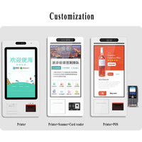 Kiosque de paiement pour restaurant à écran tactile en libre-service de 27 pouces fixé au mur avec SDK et lecteur de codes à barres en option
