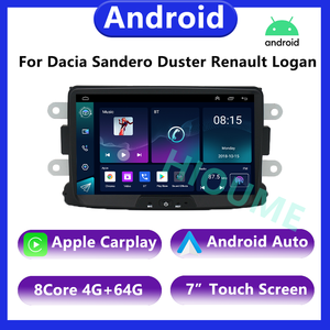7 inch Android 12 cho Dacia sandero Khăn lau bụi Renault captur LADA Xray 2 Logan Máy nghe nhạc tự động đa phương tiện Carplay GPS navigation đài phát thanh - Product Image 5