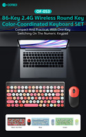 COTECi Bureau Utilisation Silencieux MIni 86 Touches Rétro Multimédia Touches 2.4G Rond ABS Plastique Mignon Rose Sans Fil Clavier Souris Combos