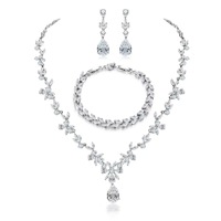 Collier et boucles d'oreilles plaqués or pour mariage, ensemble de bijoux assortis pour banquet