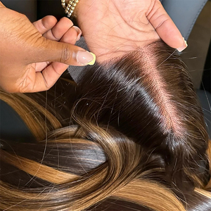 Cheveux raides couleur brun foncé et <span class=keywords><strong>blond</strong></span> 4/27, extensions de cheveux humains 100% vierges non traités, vraies extensions de cheveux humains pour femmes - Product Image 1