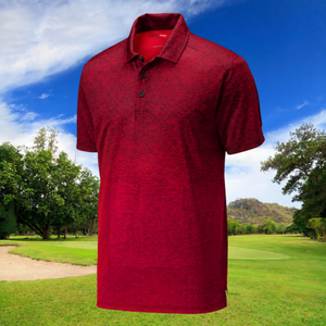 Polo de golf personnalisé pour homme, tissu Heather Performance, monogramme brodé, anti-transpiration - Product Image 2