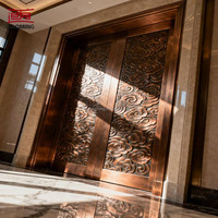 Porte de Sécurité en Cuivre de Luxe de Style Mid-Century pour Appartement, Idéale pour la Sécurité des Résidences et des Cours