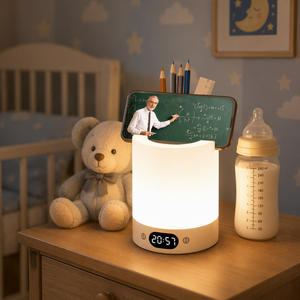 Three <strong>Color</strong> Light Mode <strong>Night</strong> Light Rechargeable 1200 Mah Battery Bedside Lamp with Pencil Holder and Phone <strong>Stand</strong> Function - Product Image 1