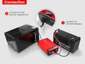 Inverter di Potenza a Onda Sinusoidale Pura 1200W da 12/24 Volt CC a 110/230 Volt CA - Product Image 2