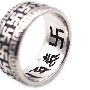 Anillo de Acero Inoxidable para Hombre, Chapado en Oro de 14K, Estilo Punk, Patrón Geométrico, Diseño de Círculo Completo, Joyería de Regalo - Product Image 4