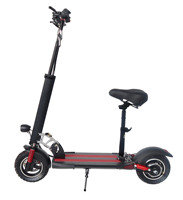 Nouvelle trottinette électrique à deux roues pour adultes de 10 pouces avec siège, design pliable, moteur sans balais 350W, batterie au lithium 36V10Ah, autonomie 25-45KM, capteur T10