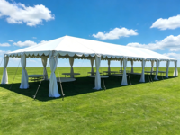 Tenda Promosi 20'x60' untuk 100 Orang, Rangka Aluminium Putih, Tahan Api, Tahan Air, Tahan UV, Tenda Musim Panas