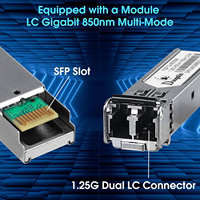 Fiber to Ethernet Media Converter Gigabit Multi-Mode SFP LC Module 1.25G 10/100/1000M RJ45 MMF 850nm 550m FTTH 3-Year Warranty