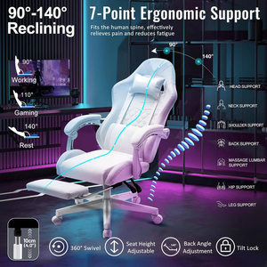 Silla Gamer de Diseño Innovador, Color Rosa, Altura Ajustable, para Juegos de Carreras - Product Image 5