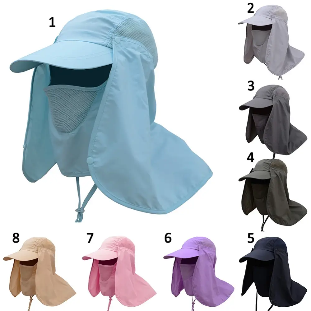 Amazon Ebay Hotsale Outdoor Sport Hiking Visor Hat UV Protection Face Neck Cover Fishing Sun Protect Cap Bucket Hat Best Quality