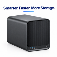 Stockage réseau NAS à 4 baies, jusqu'à 120 To, disques durs SATA 2,5/3,5 pouces, serveur de stockage cloud personnel pour la maison et les entreprises