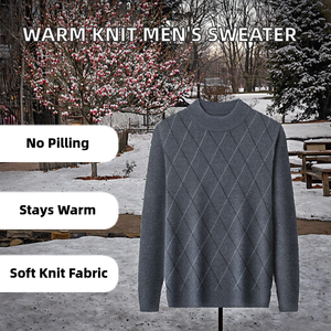 High Quality Custom Men Winter <b>Pullover</b> <b>Sweater</b> Breathable Anti Wrinkle Knitted Casual Wear Plus Size Anti Shrink - Product Image 2