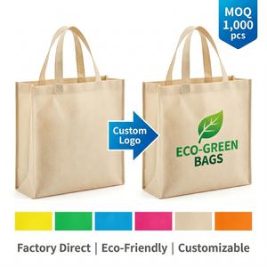 Bolsa de tela no tejida reutilizable y reciclable de alta resistencia de 80 g/m² con logotipo personalizado impreso al por mayor para publicidad en tiendas de comestibles y <span class=keywords><strong>eventos</strong></span>. - Product Image 1