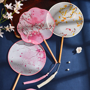 Traditional Chinese style semi-transparent round fan for children, Hanfu fan, girls' cheongsam dance fan, summer Chinese style - Product Image 3
