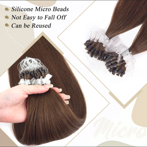 Extensions de cheveux humains en micro-anneaux, 100 % cheveux vierges Remy alignés sur les cuticules, pour usage en salon (Microlink). - Product Image 5
