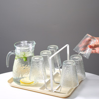 Carafe à eau en verre de design nordique avec couvercle, capacité 0°C à 70°C, pichet à eau froide, théières et bouilloires