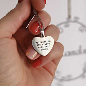 Acero inoxidable joyería personalizada amor regalo declaración cita grabado corazón Collar personalizado frase joyería - Product Image 5