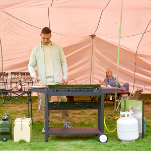 Gril sans fumée à 4 brûleurs Barbecue au gaz propane <span class=keywords><strong>Plancha</strong></span> Grill pour l'extérieur Barbecue Camping - Product Image 3