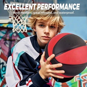 Ballon de basketball personnalisé en caoutchouc et cuir avec logo, taille 7, pour entraînement extérieur et sport scolaire, vente en gros - Product Image 5