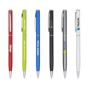 Retractable Metal Ballpoint Office School Promotional Rolling Ball <b>Pens</b> With Custom Logo Multi-Color Black Ink - Product Image 5