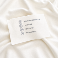 Étiquettes tissées recyclées pour T-shirts, prix usine, avec design personnalisé et bords soignés, étiquettes respirantes