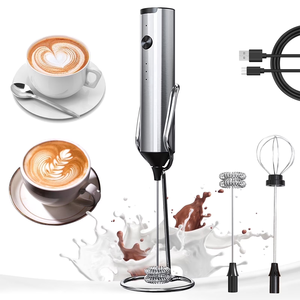 <span class=keywords><strong>Mousseur</strong></span> à <span class=keywords><strong>lait</strong></span> électrique rechargeable 3 vitesses, batteur à œufs en acier inoxydable, 2 têtes, <span class=keywords><strong>mousseur</strong></span> à mousse avec support 1200mAh - Product Image 6