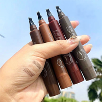 Crayon à sourcils minéral ultra-fin imperméable longue durée 4 fourches Aspect naturel Résistant à la transpiration Cosmétiques de marque privée