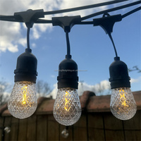Guirlande lumineuse S14 10m 10 ampoules 2200k 2700k blanc chaud LED, éclairage de Noël extérieur, étanche IP65, jardin, fête, bistrot