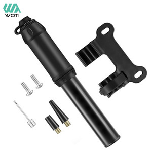 Pompe à vélo Yueli, pompe à air portable avec adaptateur pour valve française, accessoires de cyclisme, noir et argent - Product Image 1