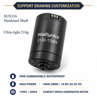 Moteur sans balais étanche IP68 Waillynice W3130 170KV 220KV 4-10S 298W pour robot nettoyeur de piscine et propulseur ROV