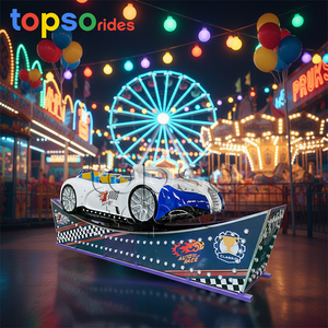 Manège de fête foraine <span class=keywords><strong>Bugatti</strong></span> en fibre de verre et acier, 8 places, Mini Voiture Volante - Product Image 1