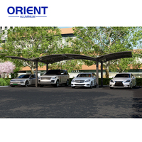 Abri de voiture double robuste de haute qualité pour deux voitures Garage Pergola en aluminium Abri de stationnement pour voiture