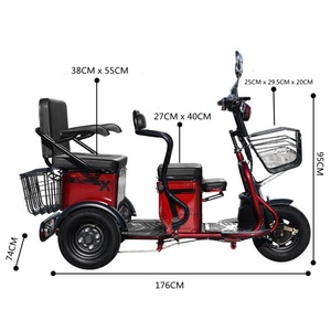 Tricycle électrique pour adultes à trois roues, moteur 48V500W, tricycle électrique - Product Image 6