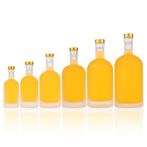 Bottiglia di <span class=keywords><strong>Vetro</strong></span> Smerigliato Rotonda Personalizzata per Vodka, Whisky, Liquori e Vini, 100ml 200ml 375ml 500ml 750ml 1000ml, con Scatola - Product Image 2