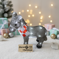 Décoration de jardin extérieure en acrylique 3D LED blanche, chien teckel en pull lumineux, contrôle manuel, étanche IP44
