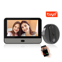 Caméra de porte intelligente avec écran 4,3 pouces, vision nocturne, détection de mouvement, sonnette vidéo Wifi pour interphone domestique