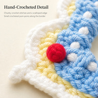 Collier de Noël pour chat et chien, tricoté au crochet, vert, avec guirlande et pompon, cache-cou chaud pour l'hiver et les fêtes