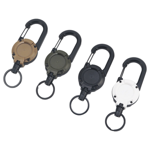 Retractable Carabiner Keychain <b>Hook</b> <b>Plastic</b> Bag Accessory Convenient Tactical Key Holder Multi Color Options - Product Image 1