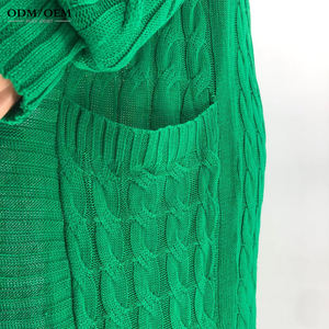 เสื้อสเวตเตอร์ผู้หญิงไซส์ใหญ่สำหรับฤดูใบไม้ร่วงและฤดูหนาว พร้อมกระเป๋าเสื้อคลุมยาวแบบคาร์ดิแกน รุ่นปี 2025 เสื้อถักคาร์ดิแกนสำหรับผู้หญิง - Product Image 6