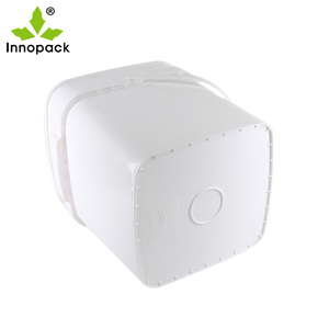 white clear 6.5 gallon <b>buckets</b> square <b>plastic</b> <b>bucket</b> with lid and handle - Product Image 6