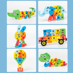 Livraison rapide Puzzles <span class=keywords><strong>3d</strong></span> en <span class=keywords><strong>bois</strong></span> Montessori Jouets éducatifs <span class=keywords><strong>Puzzle</strong></span> de dessin animé pour les enfants - Product Image 6