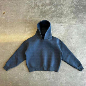 Custom Private Label Heavyweight Hoodie 100% Cotton Blank Winter Streetwear Oversized Solid Color Premium Custom Logo <b>Men</b> Hoodie - Product Image 1